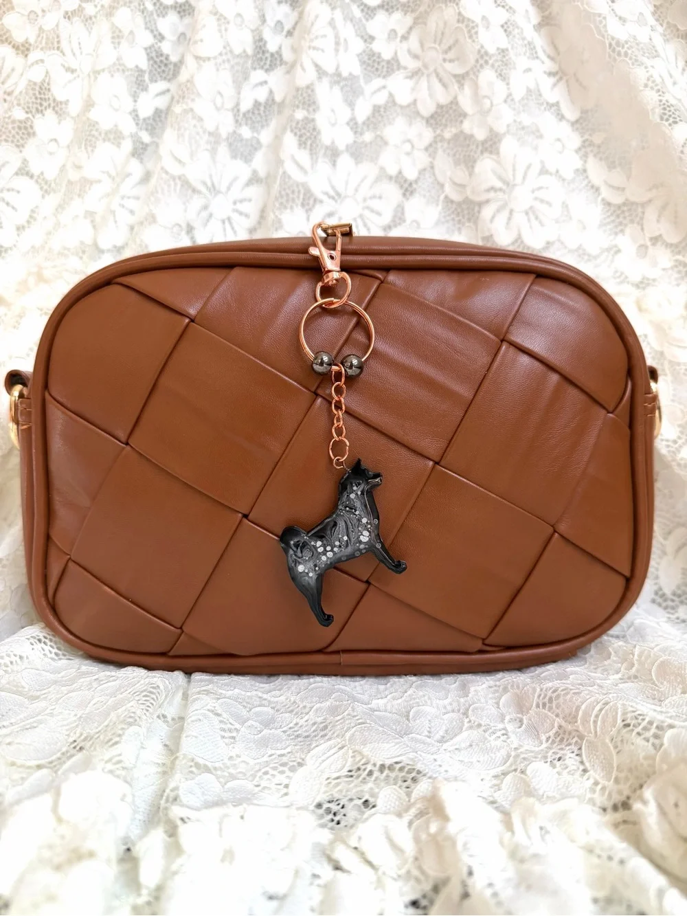 Handmade Epoxy Resin Husky Dog Bag Charm